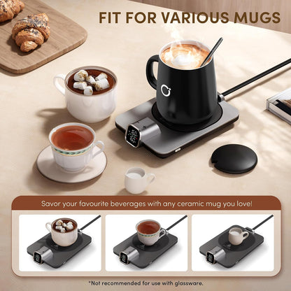 Coffee Cup Warmer & iKago Mug Set, 1℉ Precise Temp Control Mug Warmer