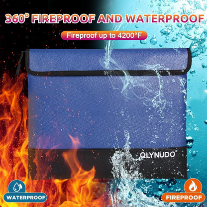 Fireproof Money Bag 2 Pack, Waterproof Document Pouch for Cash & Passport