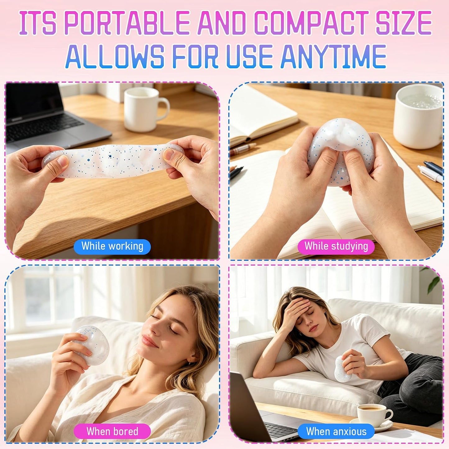 Snowball Stress Relief Squishy Toys Slow Rising Stress Ball, Stress Round Ball to Increase Hand Flexibility, Birthday Gifts for Adults