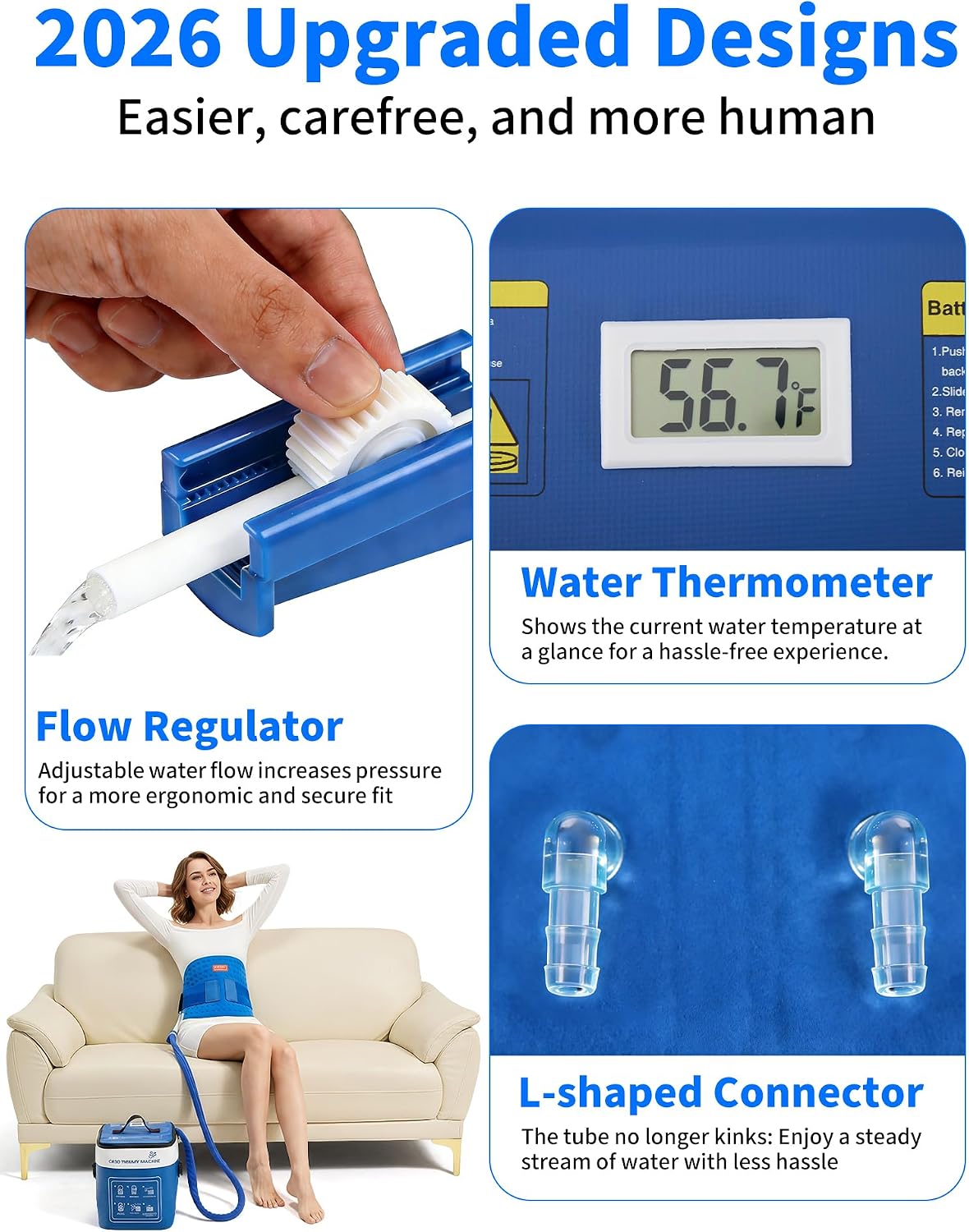 Cold Therapy Machine for Foot Ankle Surgery, Ice Therapy Machine with Pressure Regulator, Timer & Temperature Display, Cryotherapy Unit with Foot Ankle Ice Pack Wrap for Post-Surgery Recovery