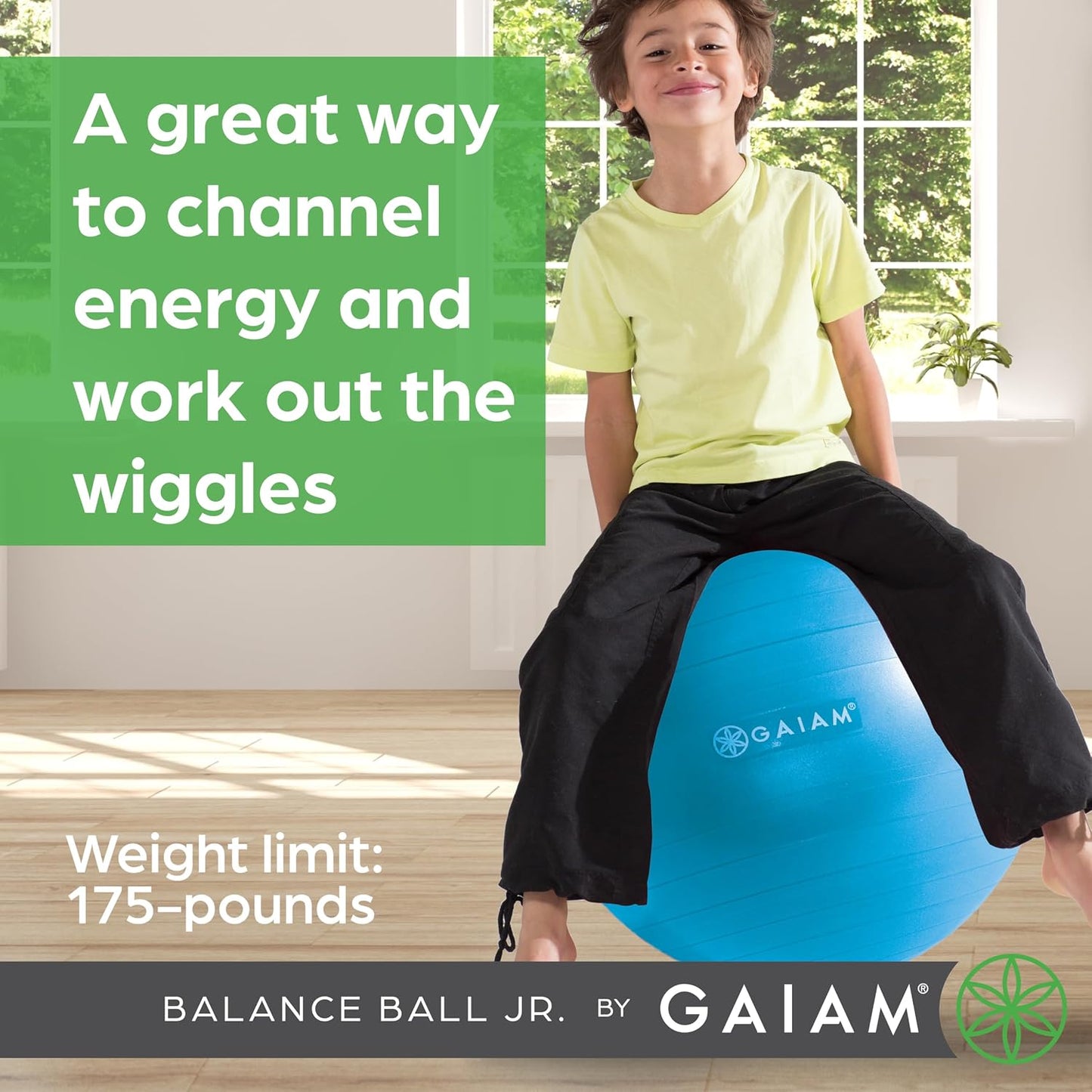 Gaiam Classic Balance Ball Chair – Ergonomic Stability Chair for Desk & Office | Yoga Ball Seat with Base, Air Pump, & Exercise Guide | Improves Posture & Core Strength (300 lb Capacity)