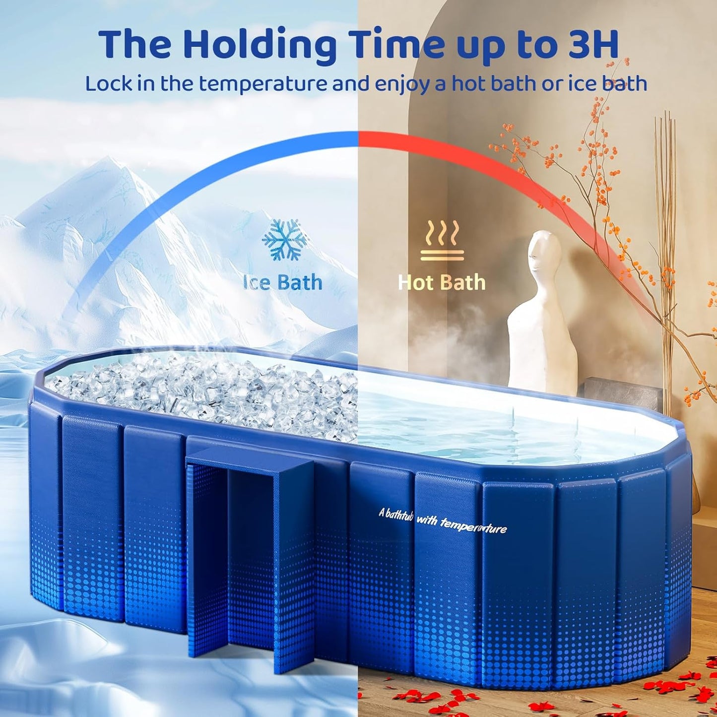 Expandable Bathtub Tray, Foldable Bath Tray for Tub, Acrylic Bath Table Trays Storage Rack, Bath Tub Tray for Bathtub & Bathroom Accessories (Transparent Bathtub Tray, 22"L x 7.8"W x 1.7"H)
