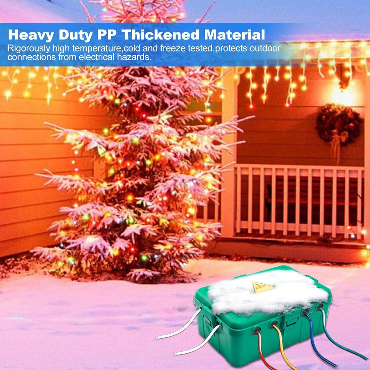Hrensaw Large Outdoor Electrical Box Waterproof(12.5x8.5x5inch),IP54 Waterproof Outdoor Outlet Covers,Weatherproof Extension Cord Covers Protect Outlet,Plug,Timer,Power Strip,Holiday Light,Black
