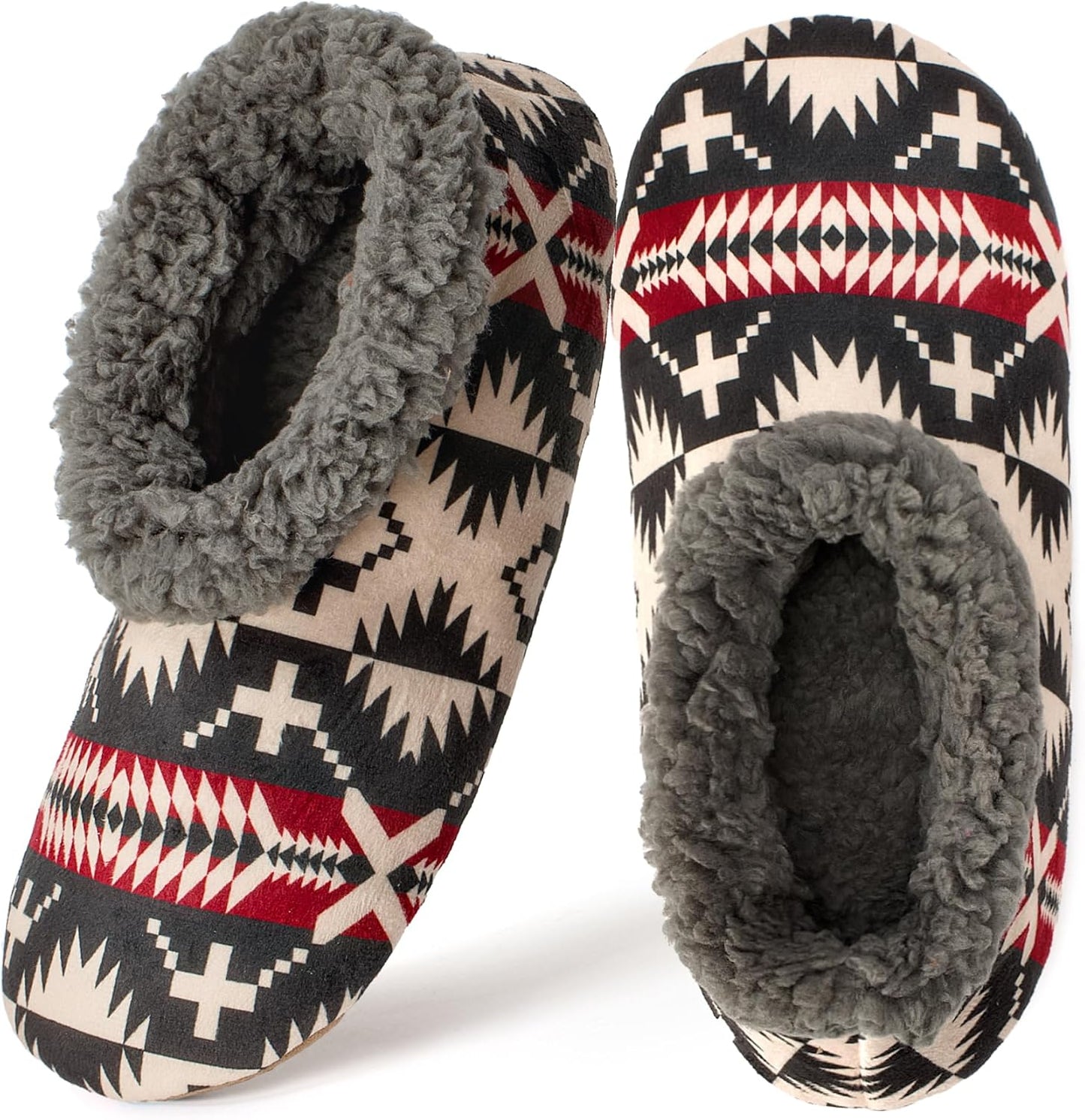 Cozylook Fuzzy Slippers for Women Indoor Soft Sole Slipper Socks with Non Slip Grippers Warm Fluffy