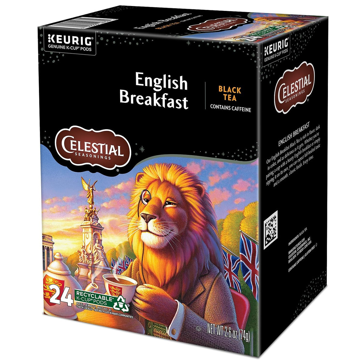 Celestial Seasonings English Breakfast Black Tea, Single-Serve Keurig K-Cup Pods, 24 Count