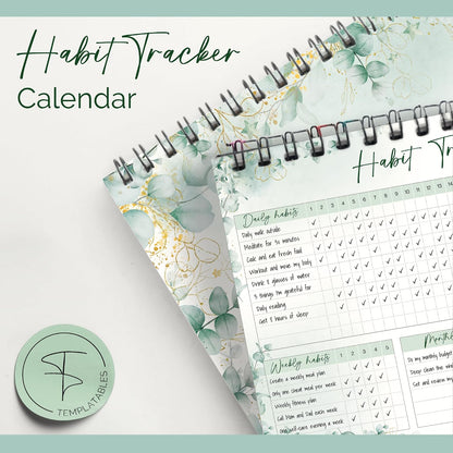 Habit Tracker Calendar – Daily, Weekly & Monthly Habit & Goal Tracker, Wire-Bound Planner with Colorful Design, Premium 250gsm Paper | A5 (Rainbow)