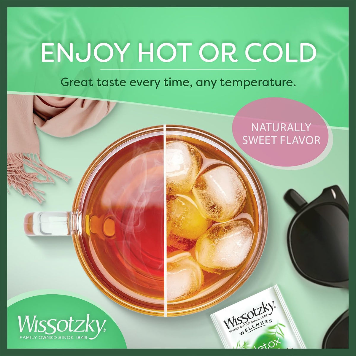 Wissotzky Wellness Detox Herbal Tea, 20 Tea Bags | Caffeine Free | Natural Cleansing Support | With Peppermint, Nettle, Dandelion & Licorice | Herbal Tea for Gentle Detox & Wellness