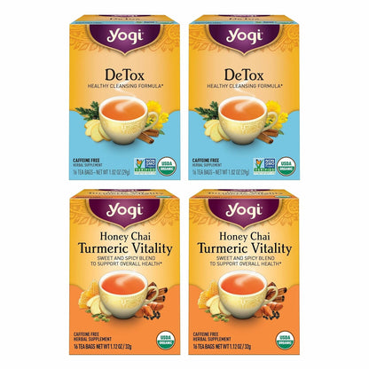 Yogi DeTox & Wellness Variety Pack, 16 Tea Bags (4 Pack)