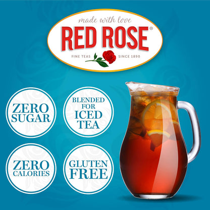 Red Rose Family Size Iced Tea Full Flavored & Refreshing, 24 Ct, 6 Pack
