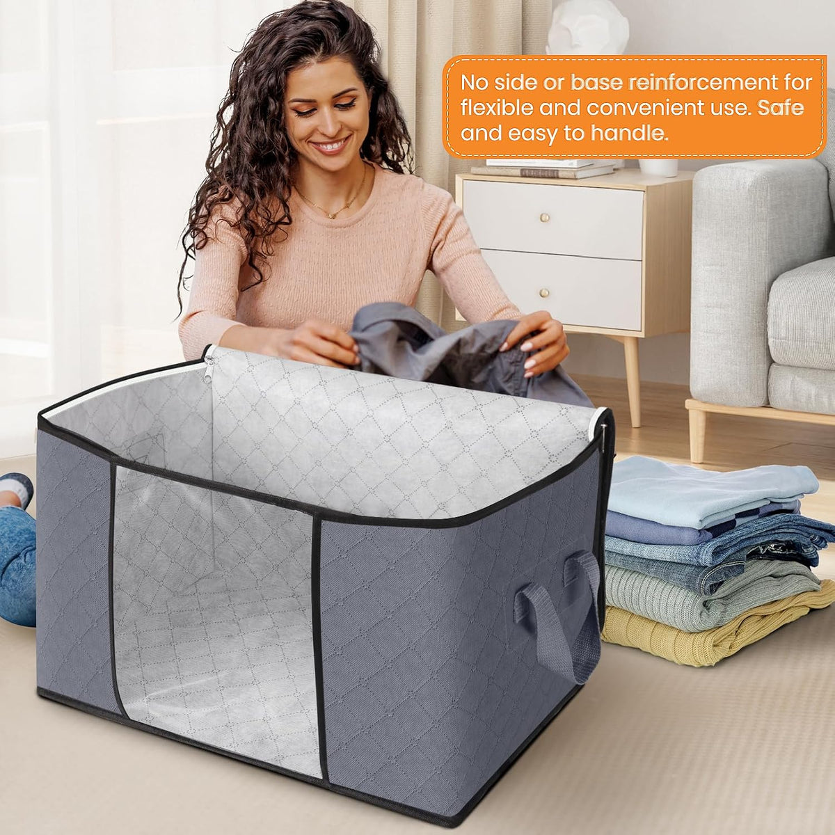 Fab totes Storage Bags for Clothes Blanket Storage Bins with Lids