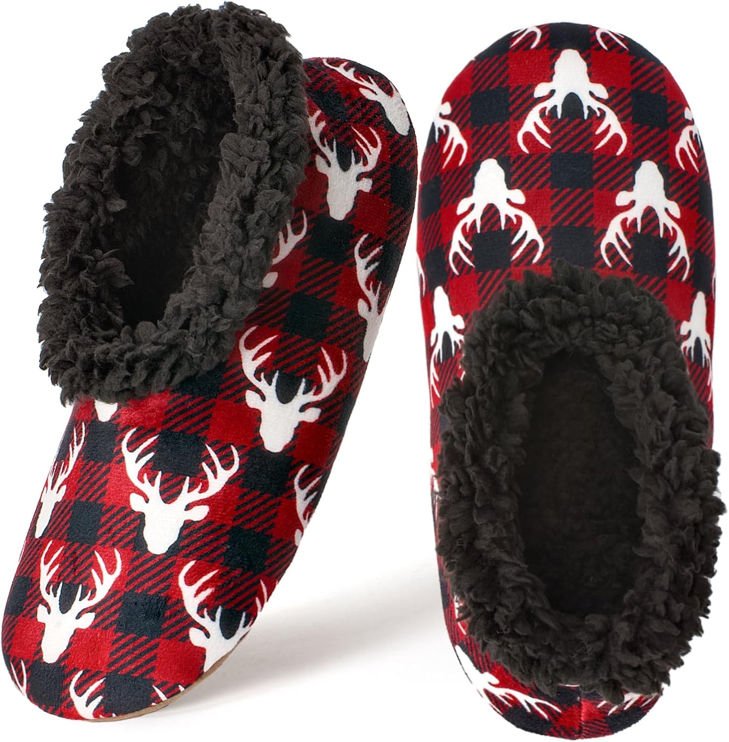Cozylook Fuzzy Slippers for Women Indoor Soft Sole Slipper Socks with Non Slip Grippers Warm Fluffy