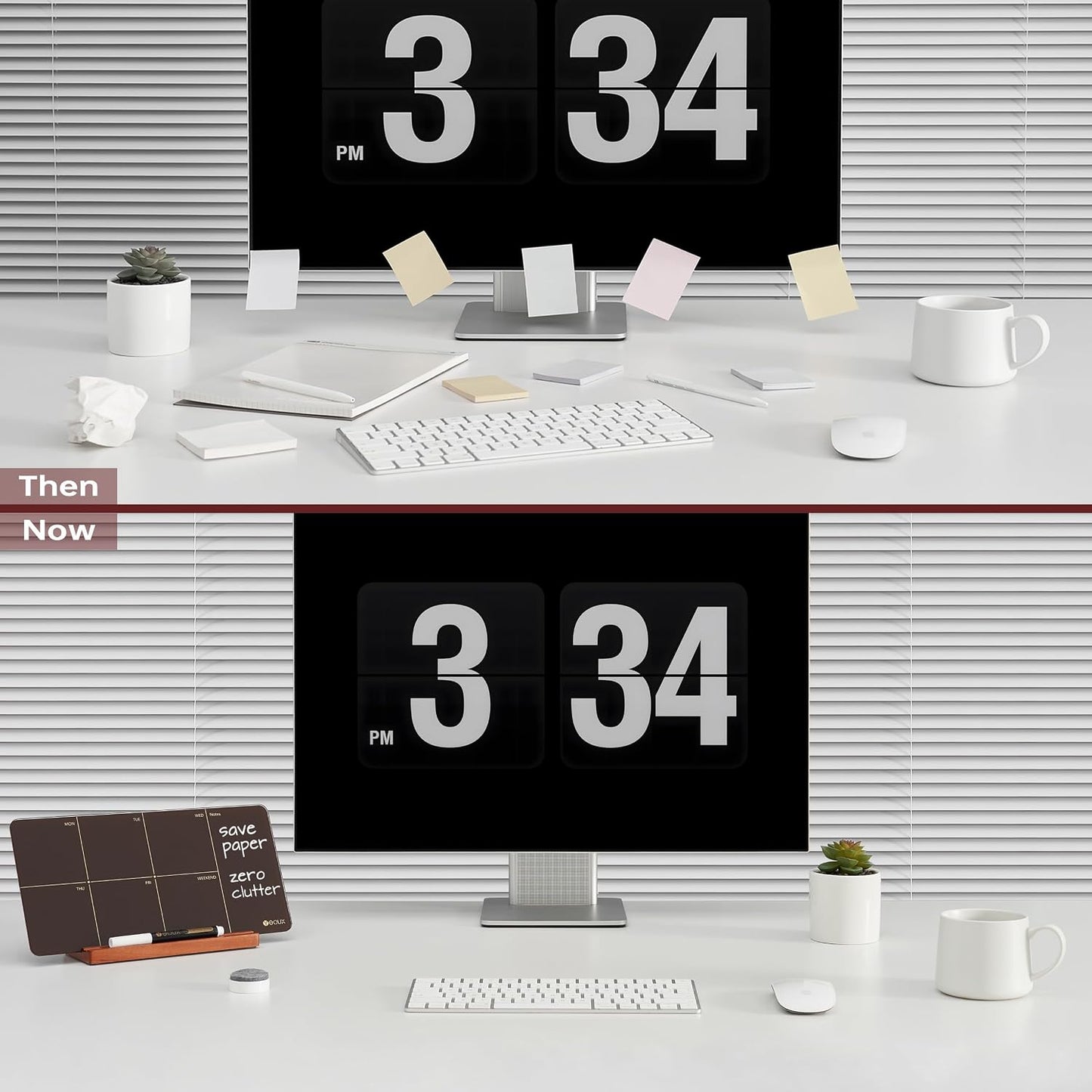 Desktop Glass Weekly Planner Whiteboard with Detachable Wood Stand,Small Portable Dry Erase Calendar to Do List White Board 12x6" for Office, Home, Schools, Marker&Eraser Included, Yeoux