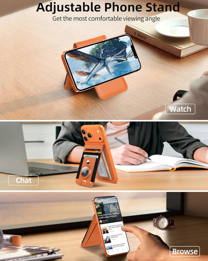 For Magsafe Wallet Stand with Airtag Holder, 10 Cards Holder, RFID Blocking