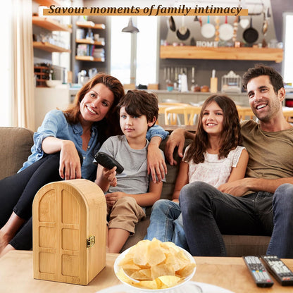 Bamboo Phone Jail with Lock, Phone Box for Family Time
