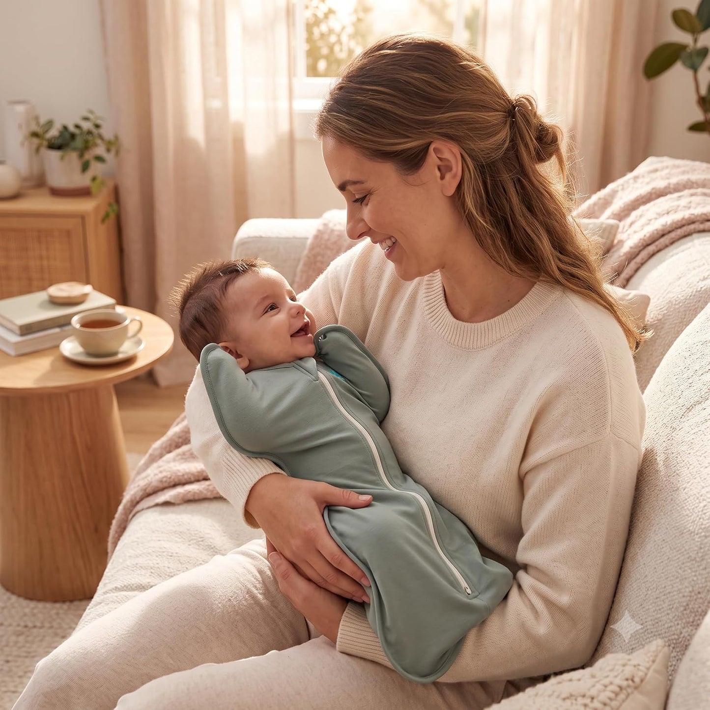 Love to Dream Swaddle UP, Baby Sleep Sack, Self-Soothing Swaddles for Newborns, Get Longer Sleep, Secure Fit Helps Calm Startle Reflex, New Born Essentials for Baby, 1.0 TOG, 13-19 lbs, Deep Olive