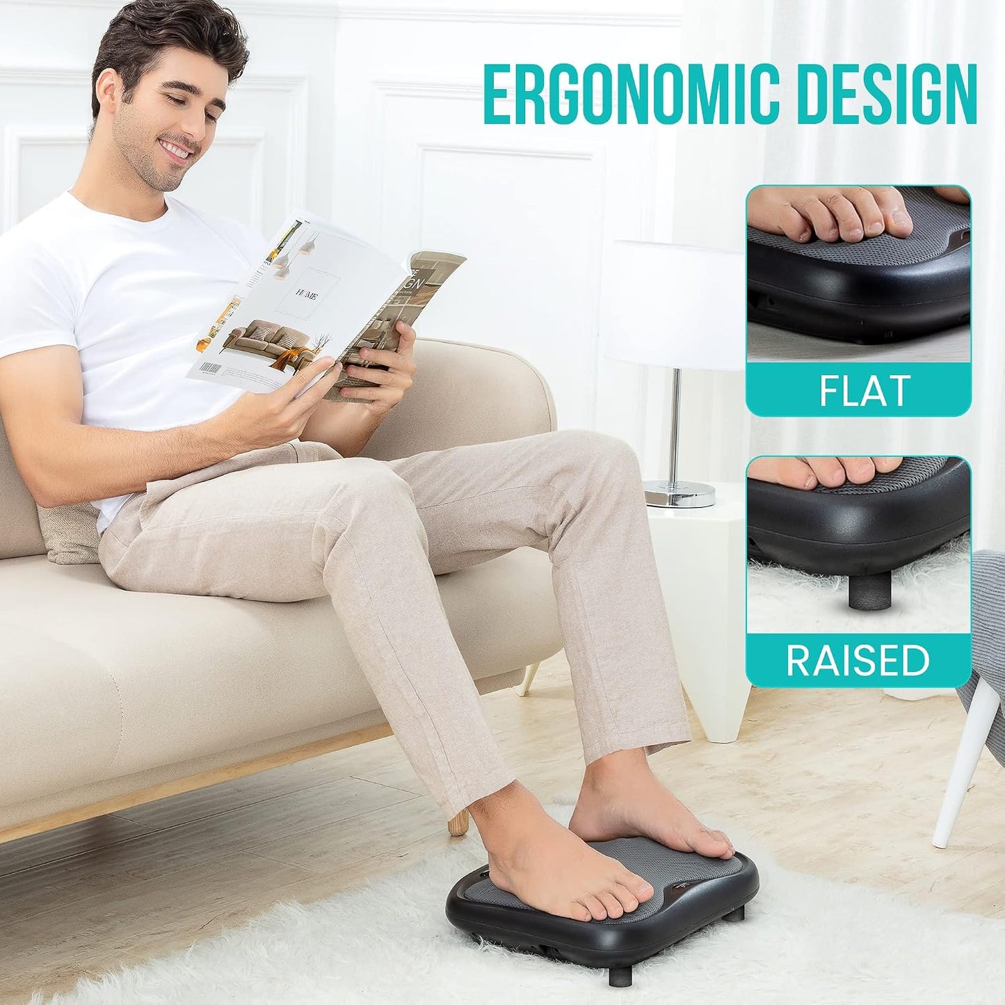 Snailax Shiatsu Foot Massager with Heat, Washable Cover Kneading Foot & Back Massager, Heated Feet Warmer, Electric Feet Massager Machine for Plantar Fasciitis