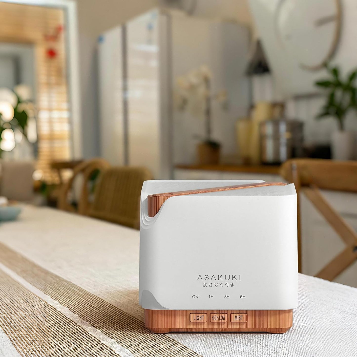ASAKUKI Essential Oil Diffuser for Home Large 700 ml Humidifier | Automatic Shut-Off, Quiet Aromatherapy Diffuser with 7 LED Lights for Living Room, Kitchen, Bedroom, Hotel - White