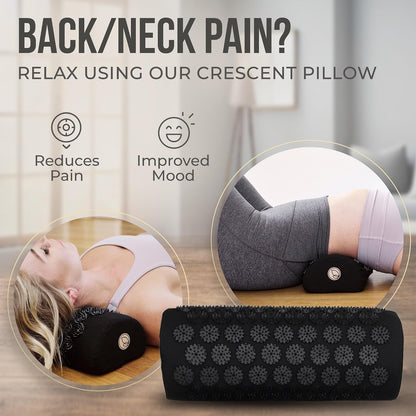 Acupressure Mat and Pillow Set with Mini Pad – Full Body Pain Relief | Mini pad targets hard-to-reach areas like feet, hands and neck for precise pressure relief