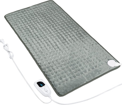 Heating Pad Electric Heat Pad, Hot Heated Pad,Multiple Temp and Timer Settings,Suitable for Shoulders, Neck, arms, Abdomen, Back, Legs, etc. (Silver Gray, 24"X12")