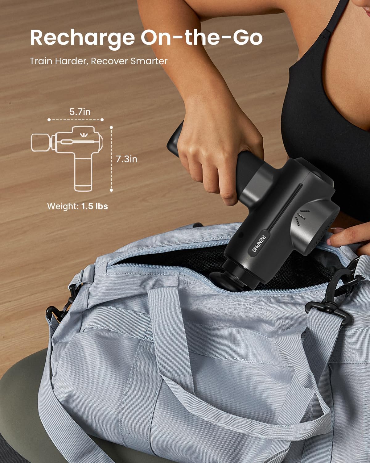 RENPHO Active+ Massage Gun, App-Controlled Guided Courses, Bluetooth