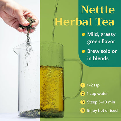 Stinging Nettle Leaf Tea - Wildcrafted Cut & Sifted Dried Leaves, 1oz