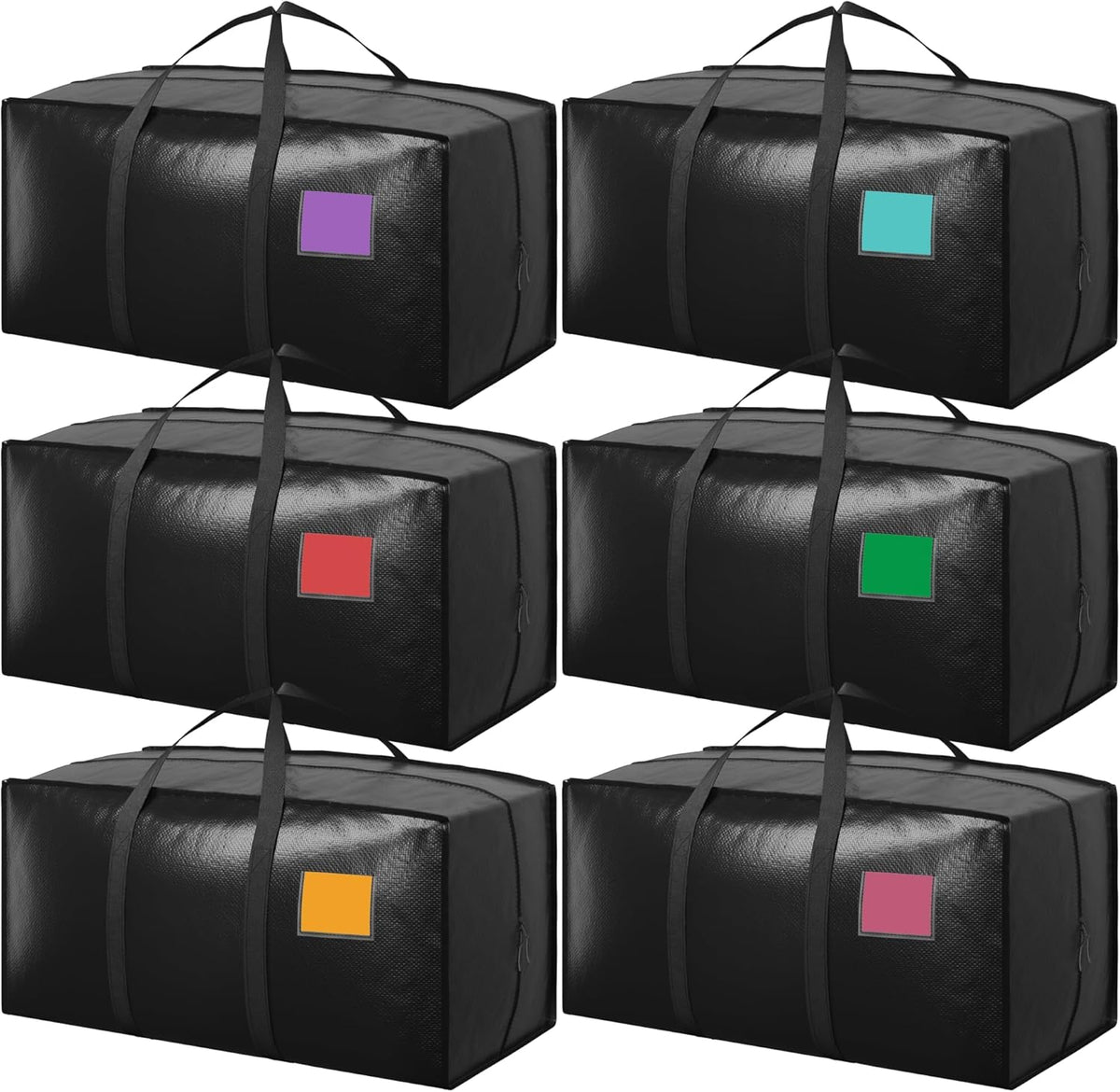 Moving Bags Heavy Duty 210GSM with Full-Open Side Zipper, 93L 220lbs Waterproof Foldable Storage Totes for College Dorm Move-In, Moving Boxes Alternative & Home Organization, Blue