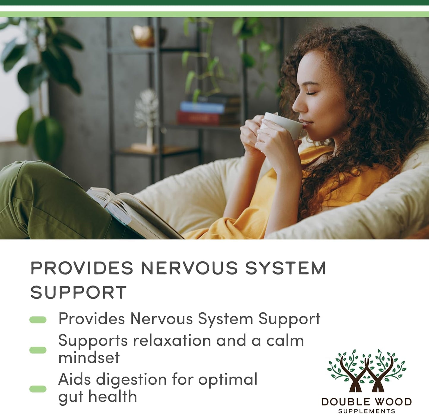Double Wood Supplements Organic Lemon Balm Tincture - for Digestion & Relaxation 590mg - 2FL OZ, 120 Servings (Better Absorbed Than Capsules, Great for Lemon Balm Tea)