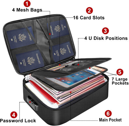 DocSafe 5200°F Fireproof Document Organizer Box with Lock, Heat Insulated