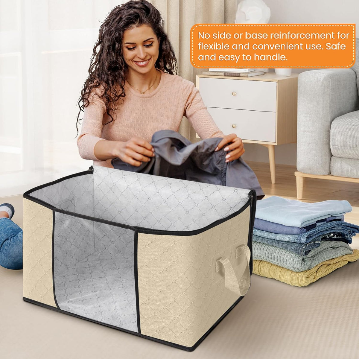 Fab totes Storage Bags for Clothes Blanket Storage Bins with Lids