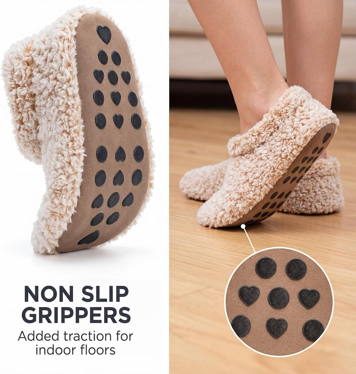 Cozylook Fuzzy Slippers for Women Indoor Soft Sole Slipper Socks
