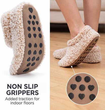 Cozylook Fuzzy Slippers for Women Indoor Soft Sole Slipper Socks
