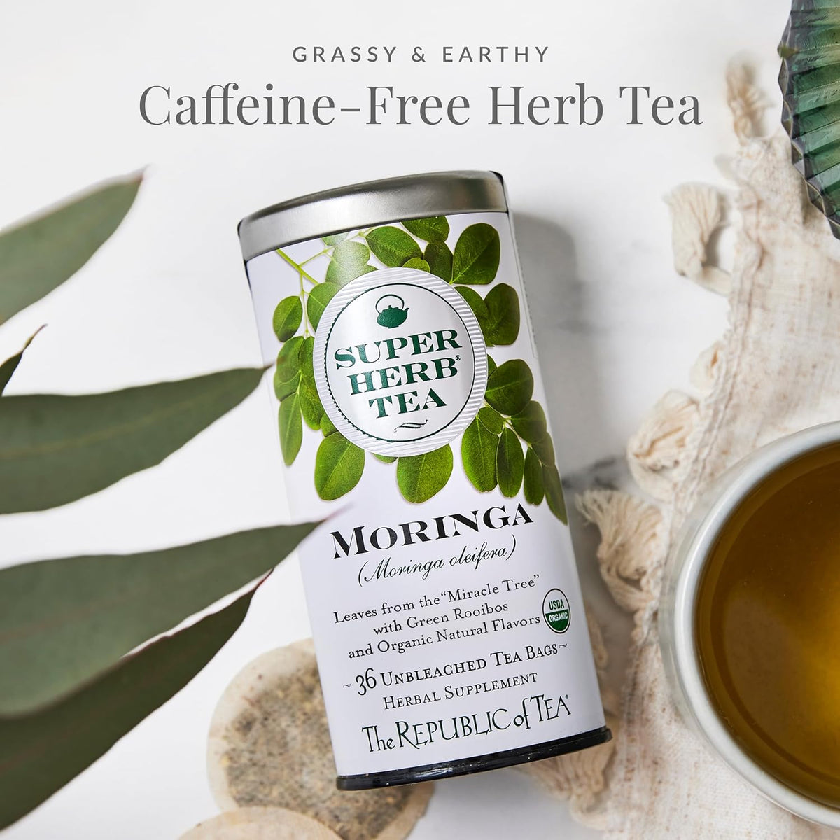 The Republic of Tea SuperHerb Organic Moringa Herbal Tea, 36 Count