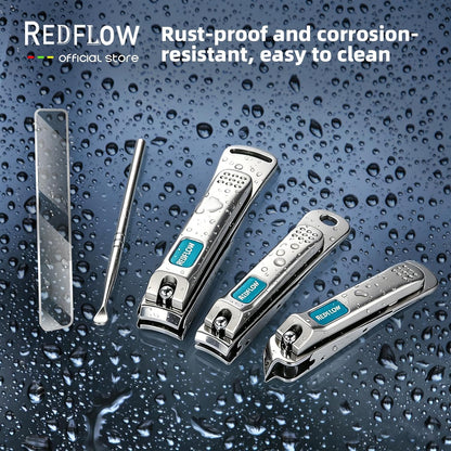 Nail Clippers Set (5 Pack), Including 1 Stainless Steel Nail Clipper, 1 Angled Toenail Clipper, 1 Large Fingernail Clipper, 1 Nano Nail File, and 1 Ear Pick; Suitable Nail Clippers for Men, Women