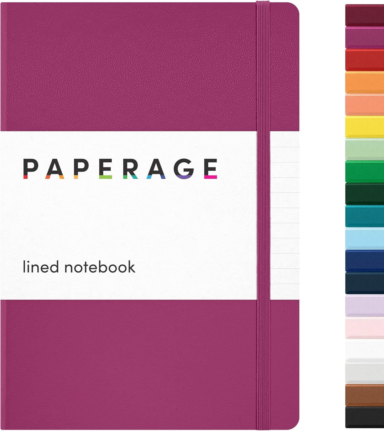PAPERAGE Lined Journal Notebook, Hardcover Journal for Women & Men, 160 Pages, (5.6 in x 8 in), College Ruled Journaling Notebook for Work, School Supplies & Note Taking, (Black)