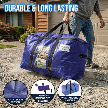 TAILI Blue Extra Large Moving Bags,Storage Bags with Visible Window