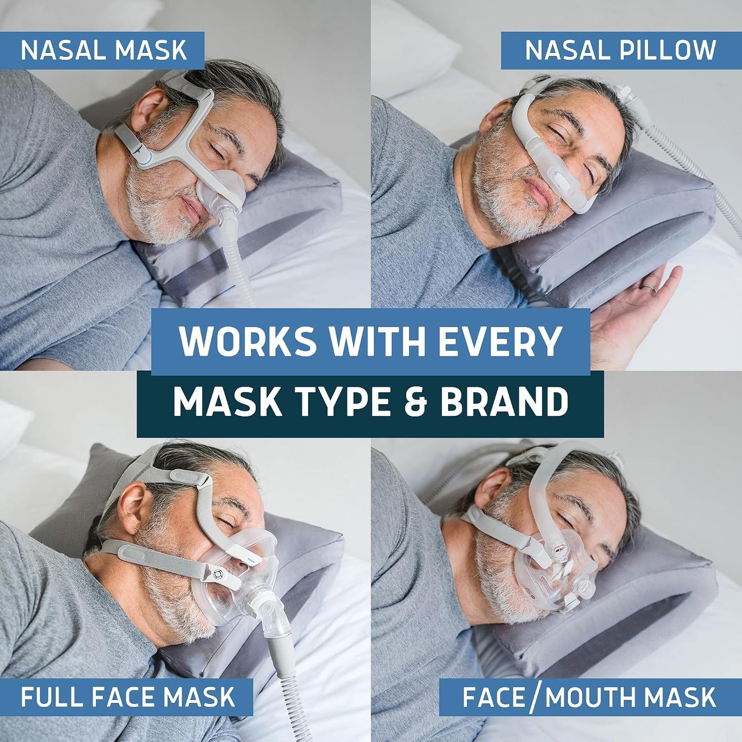 Lunderg Parkin CPAP Pillow for Side & Back Sleepers - The Only Down Alternative with Adjustable Filling & 100% Cotton Case - Reduce Air Leaks & Mask Pressure for Better Sleep - Works with All Masks