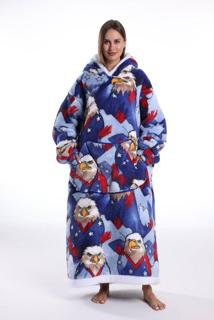 Capecage Blanket Hoodie, Long Hooded Blanket Sweatshirt as Birthday Gifts for Women Men, Long Wearable Blanket for Women Men.