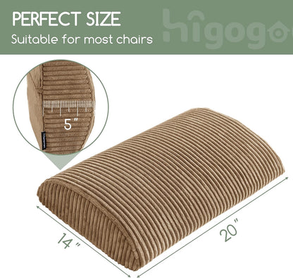 HIGOGOGO Lumbar Support Pillow for Recliner Chair/Accent Chair/Couch, Memory Foam Back Support Cushion for Elderly, Recliner Cushions for Back Rest, Pain Relief, Reading, Washable Cover, Dark Grey