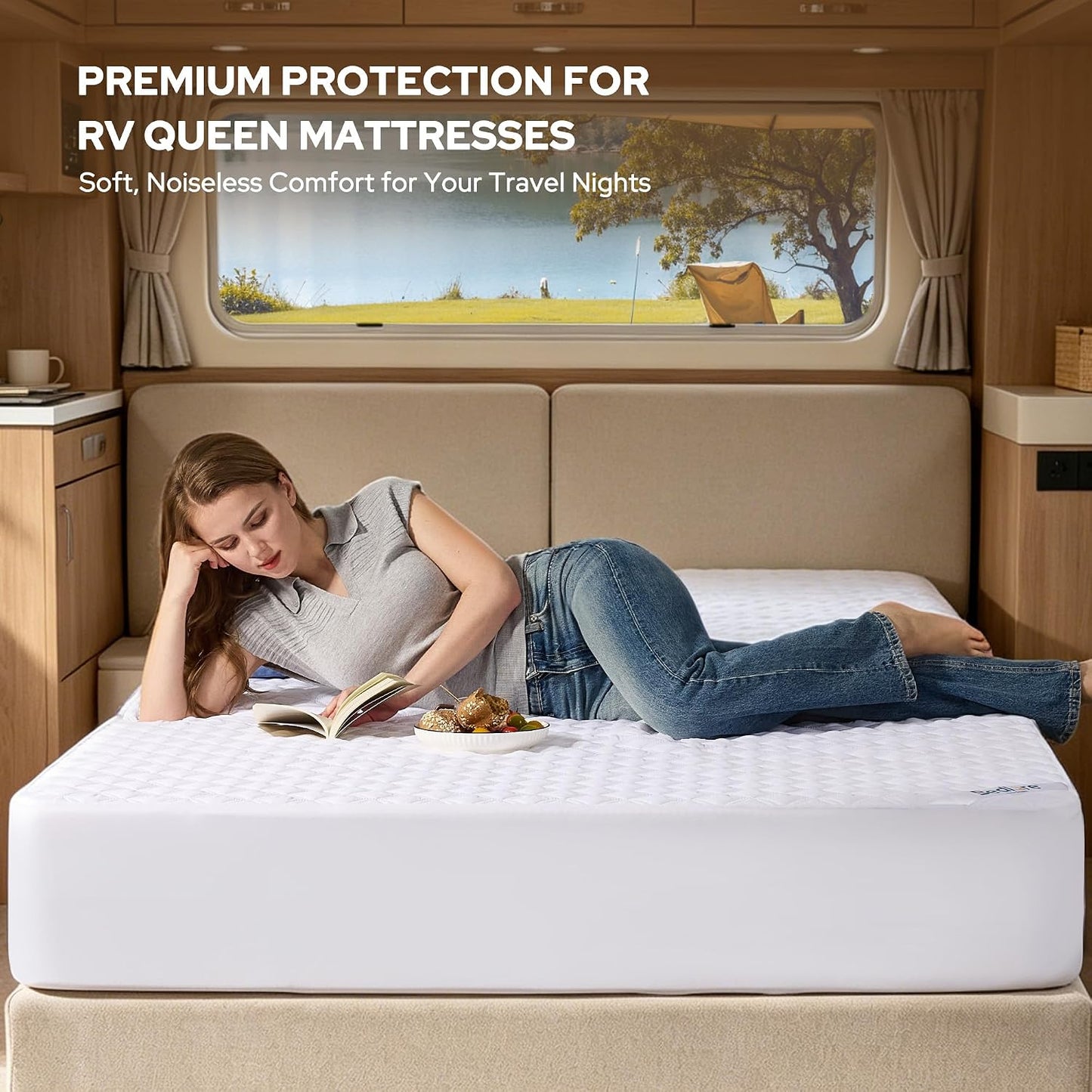 BEDLORE Waterproof Mattress Protector, Noiseless King Size Mattress Pad with Deep Pocket Fitted Up to 6-18 inches, Soft Breathable Dirt-Proof Bed Mattress Cover Washable for Bedroom, Hotel (Gray)