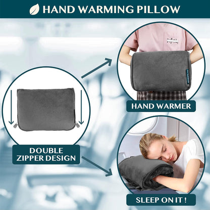 PAVILIA Travel Blanket Pillow, Soft Airplane Blanket 2-IN-1 Combo Set, Plane Blanket Compact Packable, Flight Essentials Car Pillow, Travelers Gifts Accessories Luggage Backpack Strap, 60x43 Teal Blue