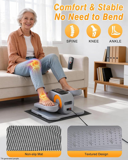 VIVURN-Upgraded Under Desk Elliptical 12 Speeds Forward & Reverse Manual & Auto Mode, Electric Leg Exerciser As Seen on TV for Seniors with Non-Slip Mat Quiet Smooth for Home Office, Gift for Mom Dad