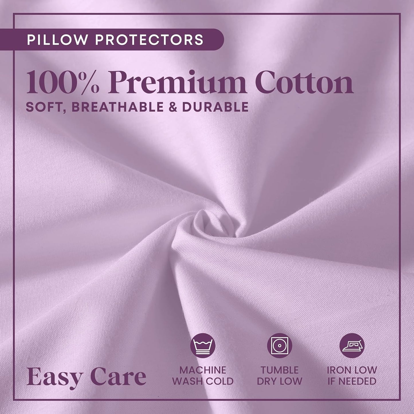 CirclesHome Pillow Protectors 4 Pack Standard Zippered - 100% Cotton Breathable Pillowcases - Protects Pillows from Dirt, Dust and Debri (Standard - Set of 4 - 20x26)