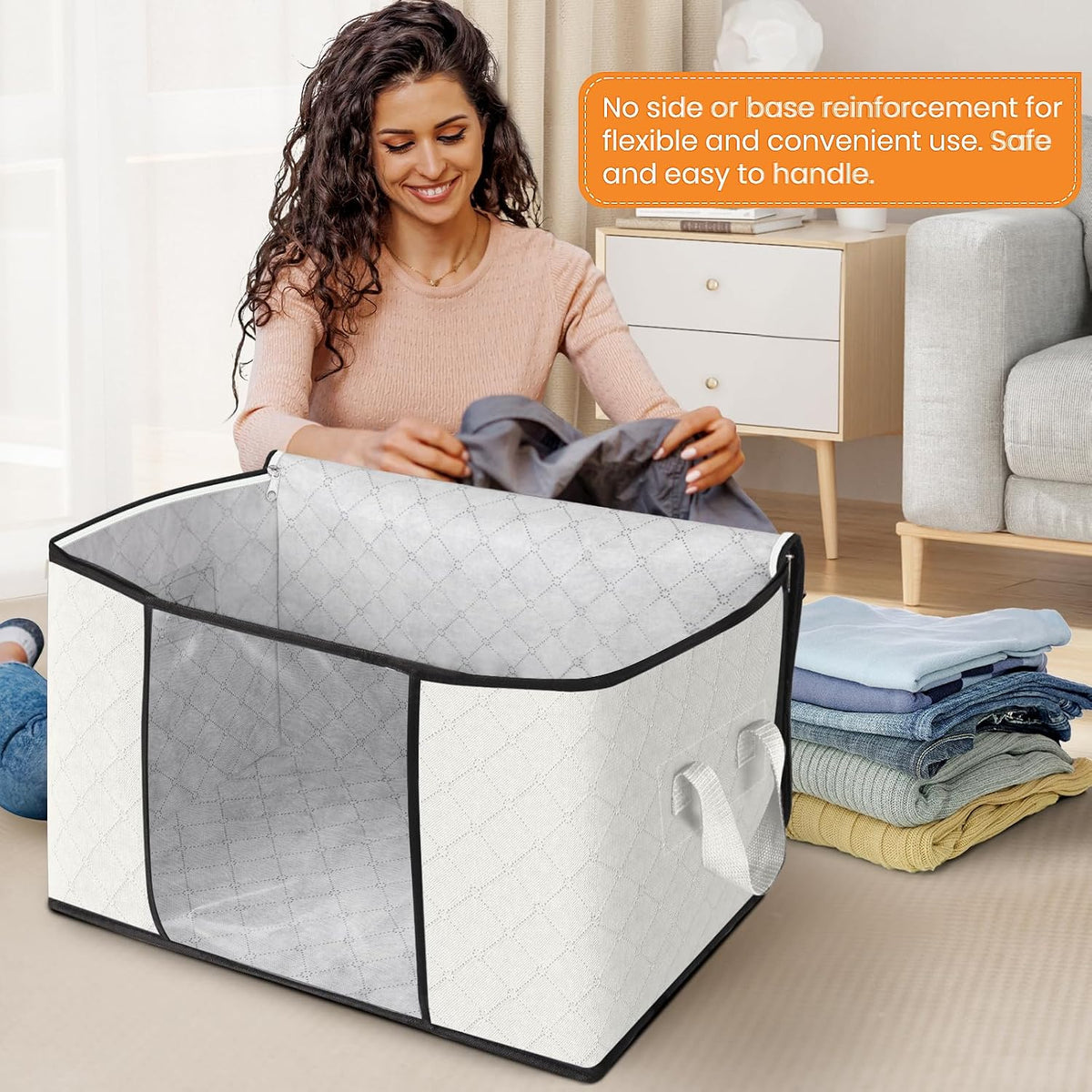 Fab totes Storage Bags for Clothes Blanket Storage Bins with Lids