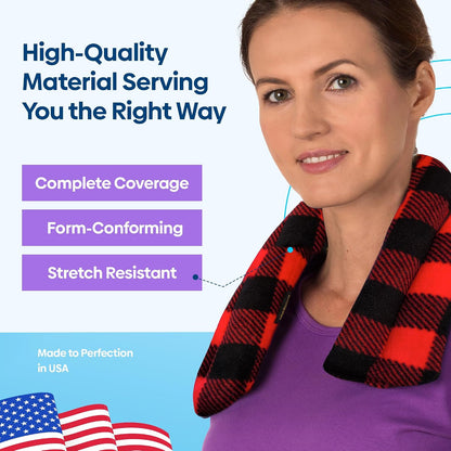 SunnyBay Microwavable Heating Pad for Neck and Shoulder, Heated Neck Wrap, Microwave Heat Pad, Weighted Beanbag Moist Hot or Cold Compress, 2.2 lbs, 26x4 Inches, Navy Blue
