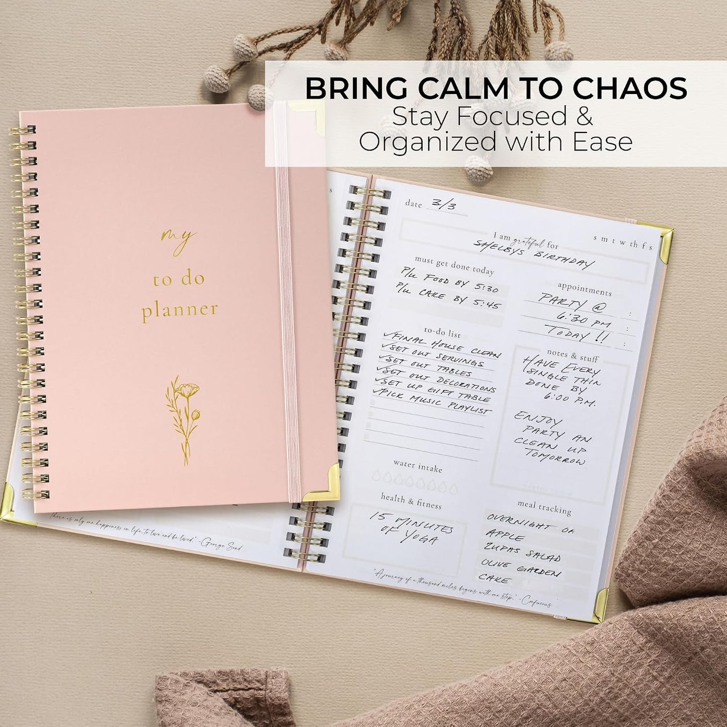 Beautiful To Do List Notebook - Aesthetic Undated ADHD Daily Planner Gift