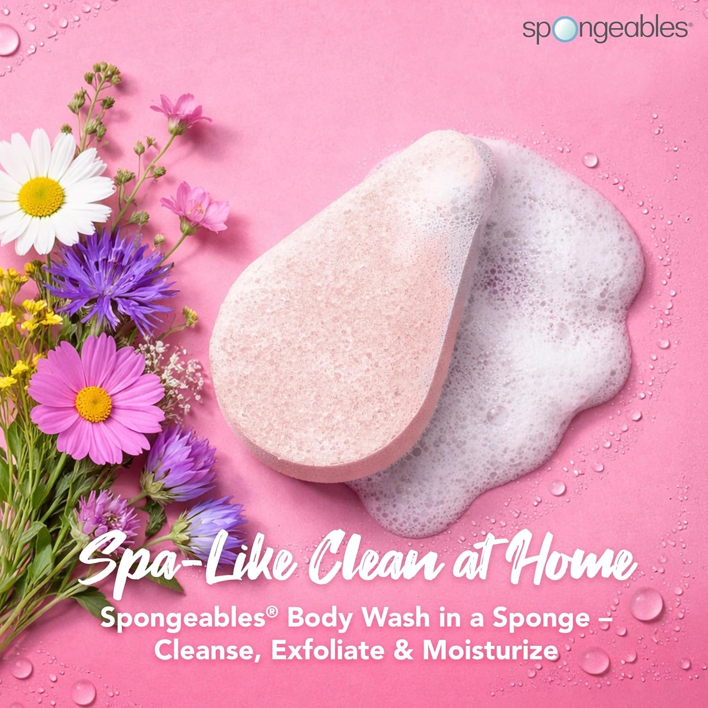 Spongeables Anti Cellulite Body Wash in a 20+ Wash Sponge, Citrus, 3 Count
