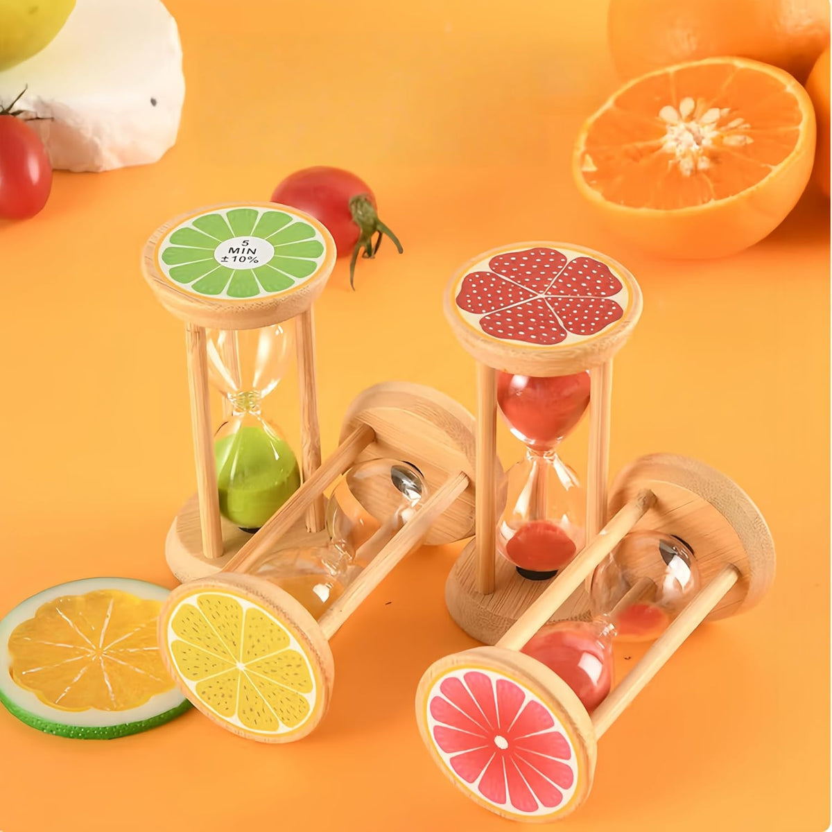 Mini Wooden Sand Timers,100% Bamboo Hourglass Sand Timers 1Min Sandglass Timer for Toothbrush Timer Games Classroom Home Office Cooking(Blue+1Min)