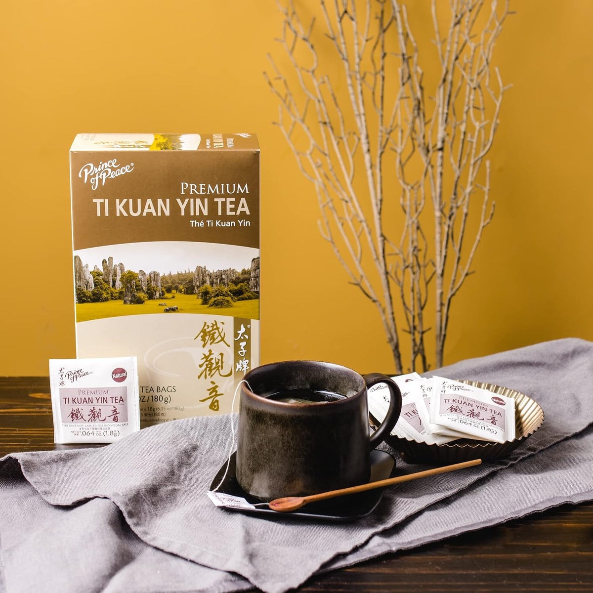 Prince of Peace Premium Ti Kuan Yin Tea, 100 Tea Bags – Ti Kuan Yin – Prince of Peace Tea – Ti Kuan Yin Tea Bags – Oolong Tea Prince of Peace – Premium Tea Bags