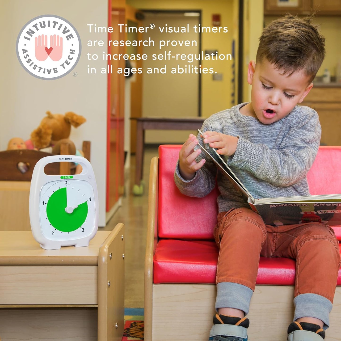 TIME TIMER Plus 60 Minute Desk Visual Timer - Countdown Timer with Portable Handle for Classroom, Office, Homeschooling, Study Tool with Silent Operation (Charcoal)