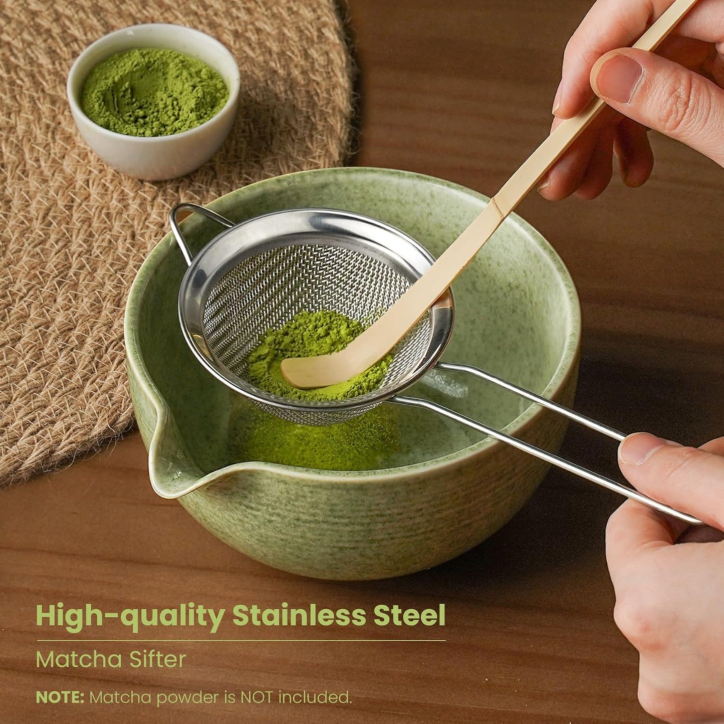 7Pcs Matcha Whisk Set, Matcha Set Whisk and Bowl,Bamboo Scoop, Scoop Rest, Sifter and Tea Towel, Matcha Kit W/Carved Cherry Blossm Pattern for Matcha Lovers (Sakura Pink)